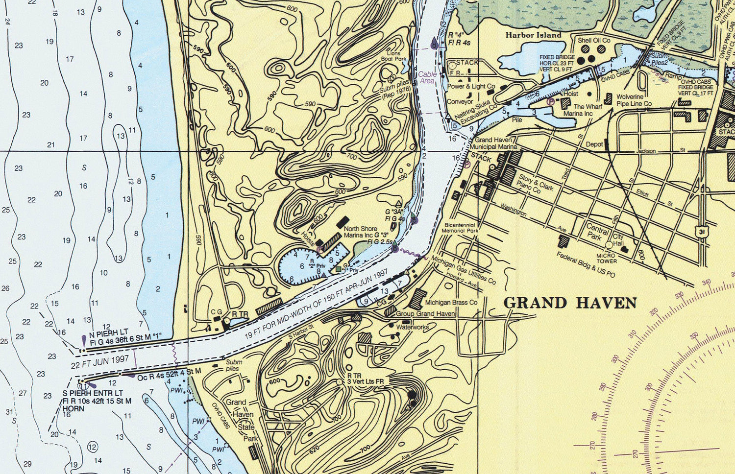 1998 Nautical Chart of Grand Haven Michigan