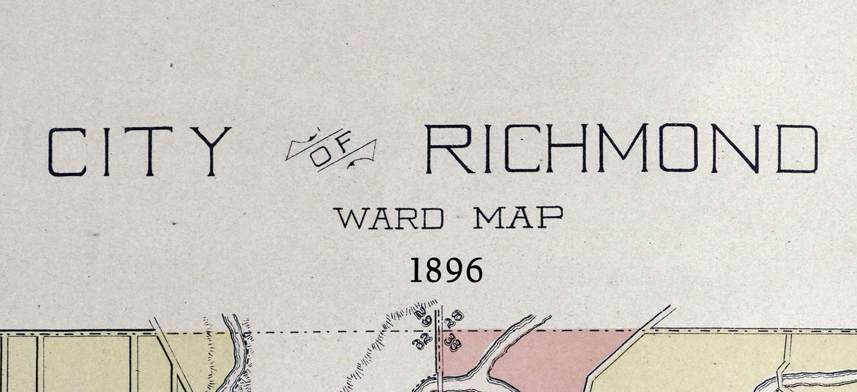 1896 Map of Richmond Wayne County Indiana
