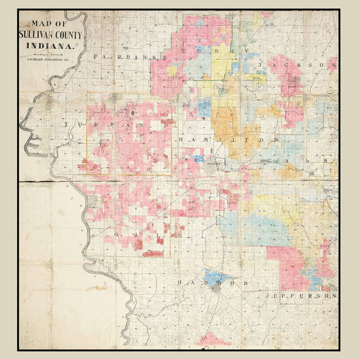 1924 Map of Sullivan County Indiana