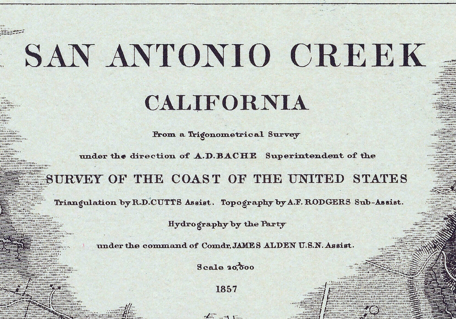 1857 Nautical Chart of San Antonio Creek California