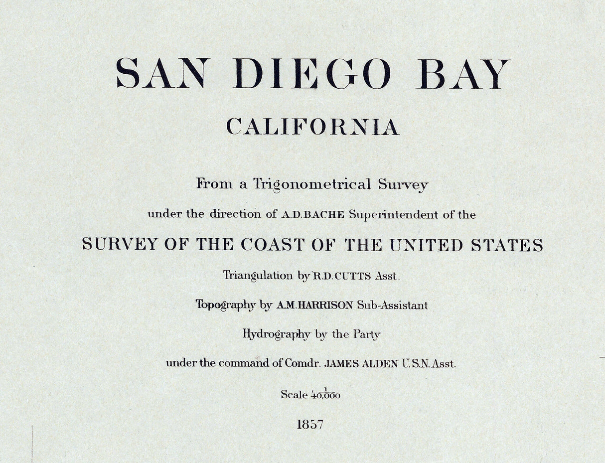 1857 Nautical Chart of San Diego Bay California