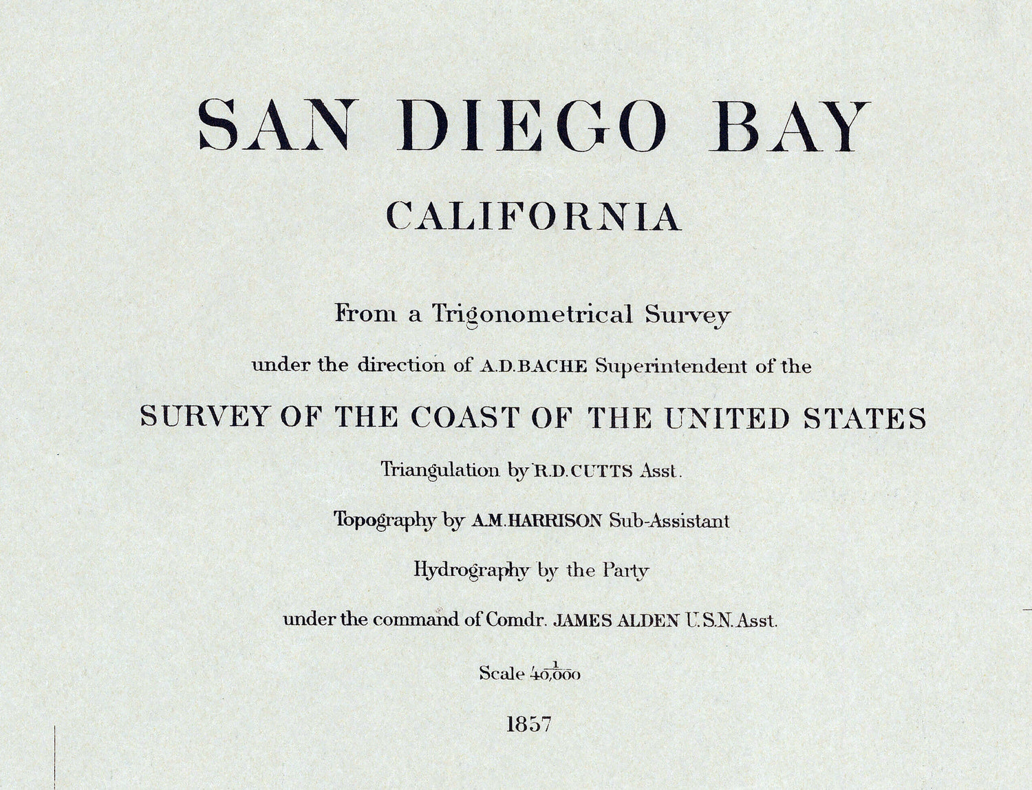 1857 Nautical Chart of San Diego Bay California