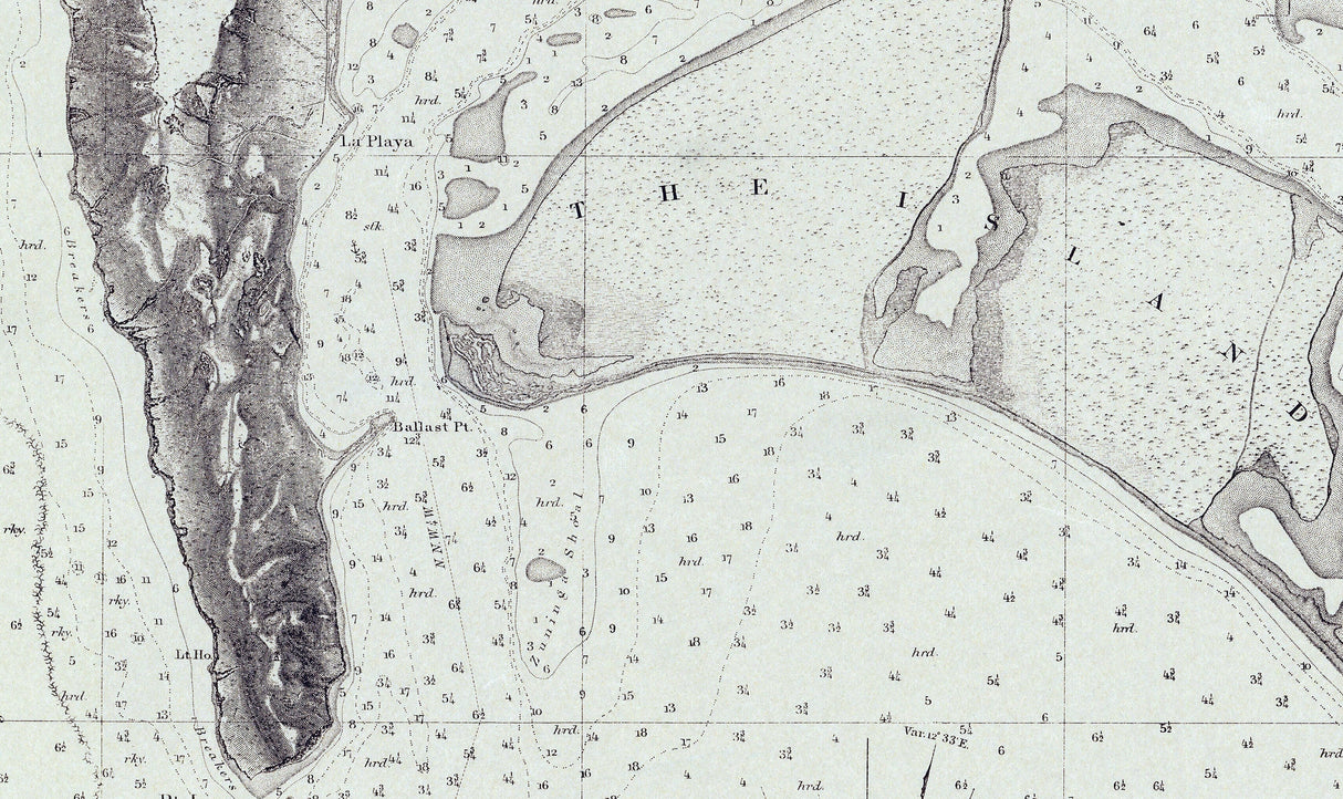 1857 Nautical Chart of San Diego Bay California
