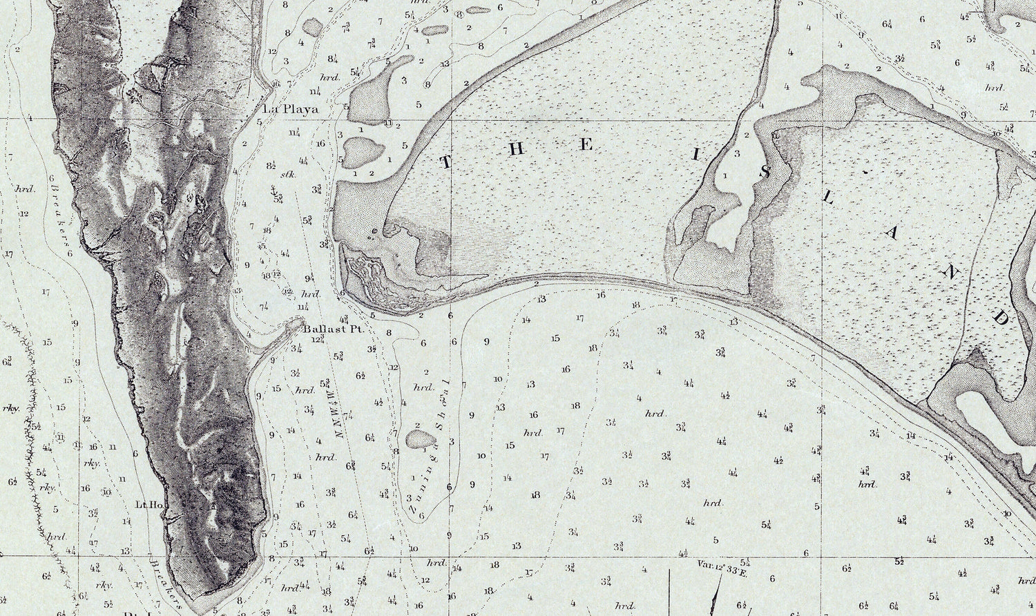 1857 Nautical Chart of San Diego Bay California