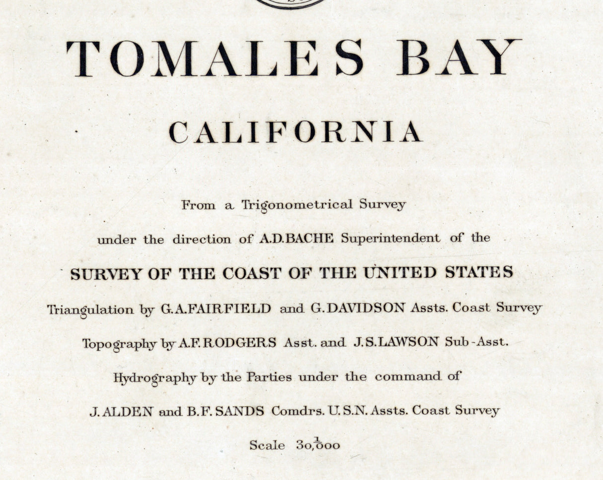 1878 Nautical Chart of Tomales Bay California