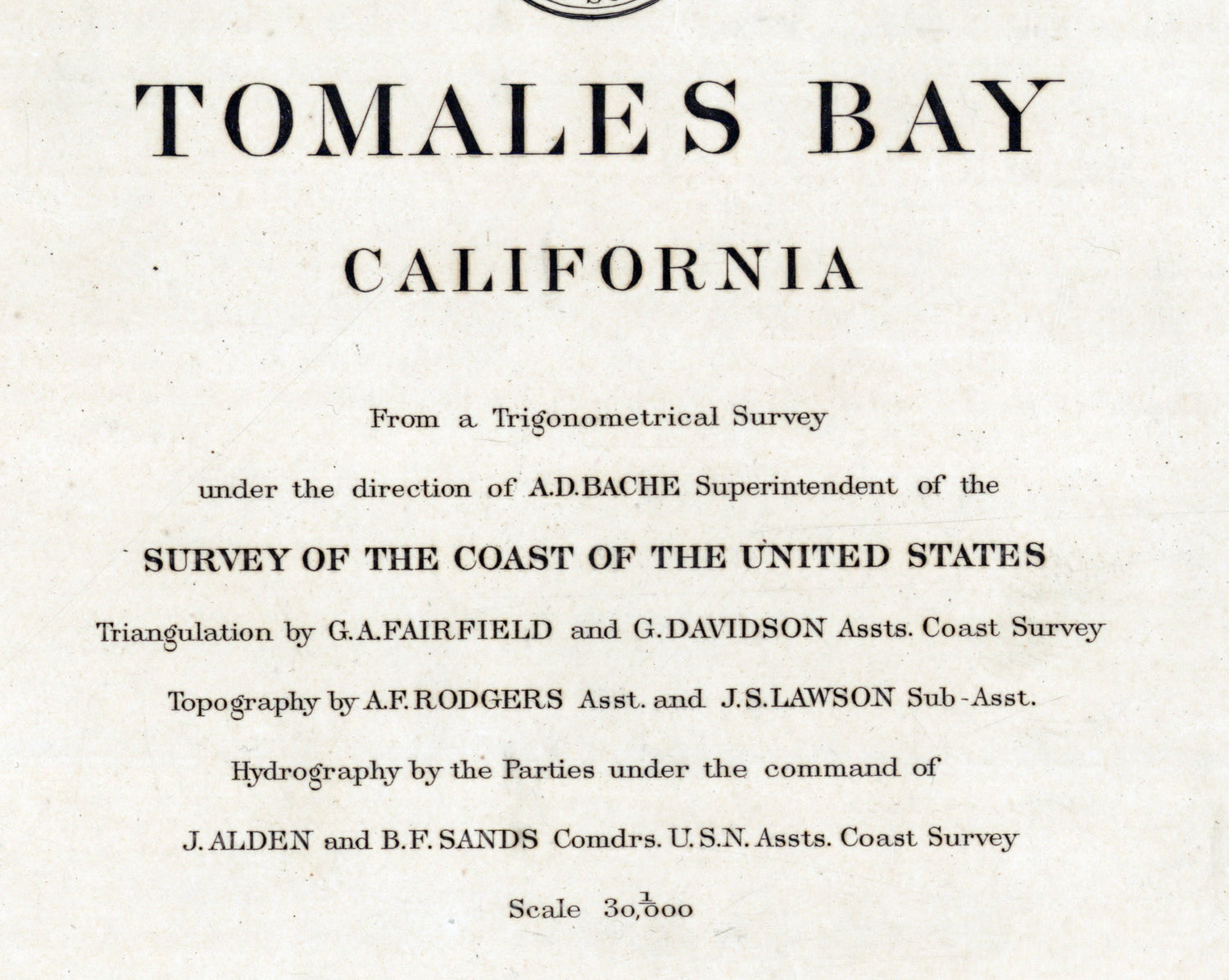 1878 Nautical Chart of Tomales Bay California