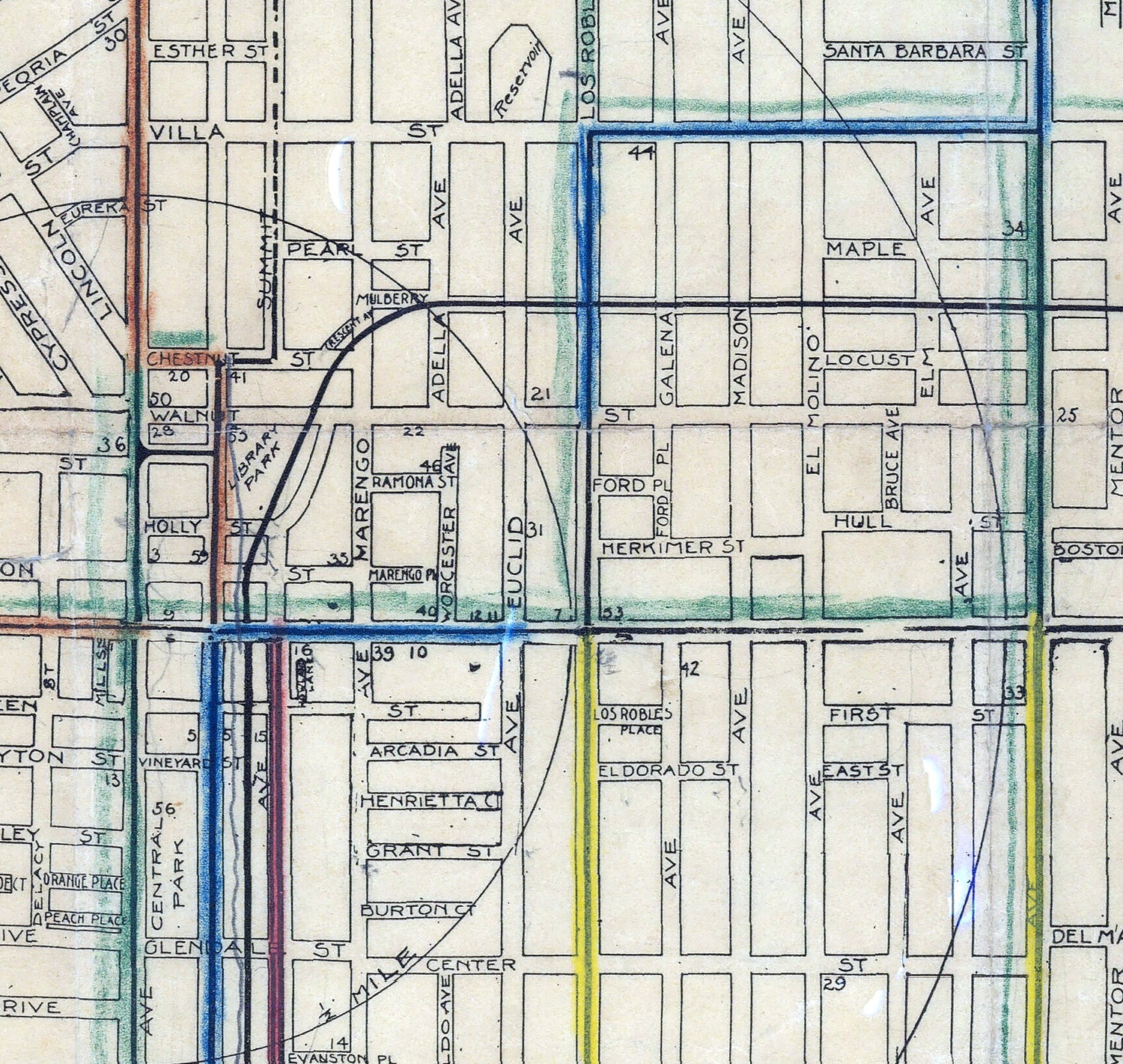 1904 Map of Pasadena California