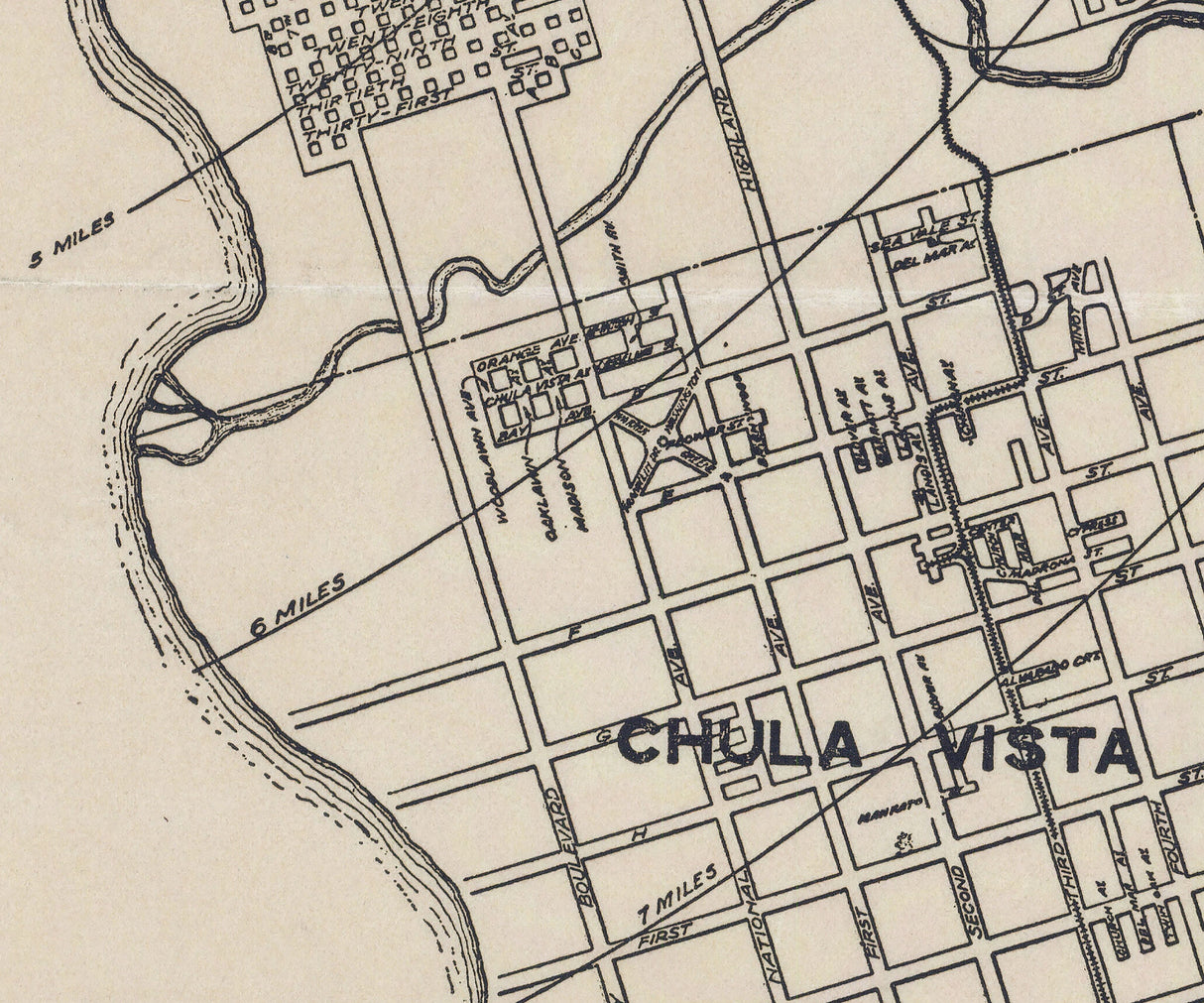 1914 Map of San Diego California