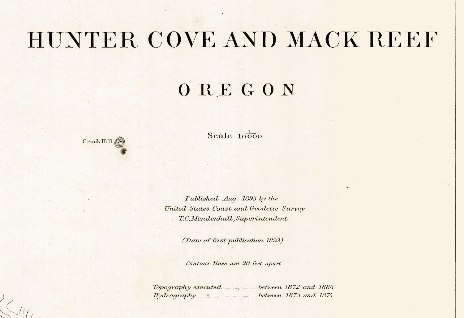 1893 Nautical Chart of Hunter Cove and Mack Reef Oregon