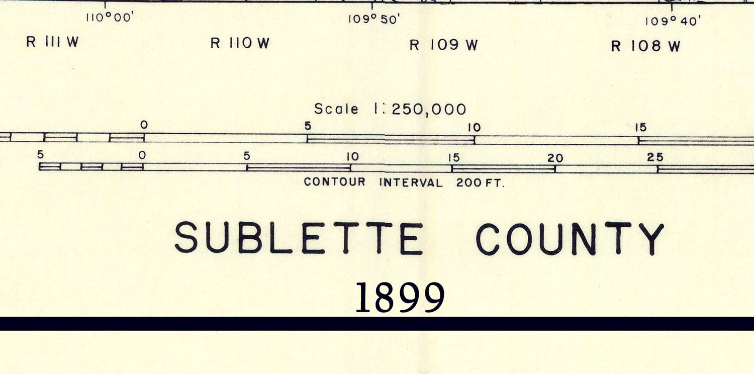 1899 Map of Sublette County Wyoming