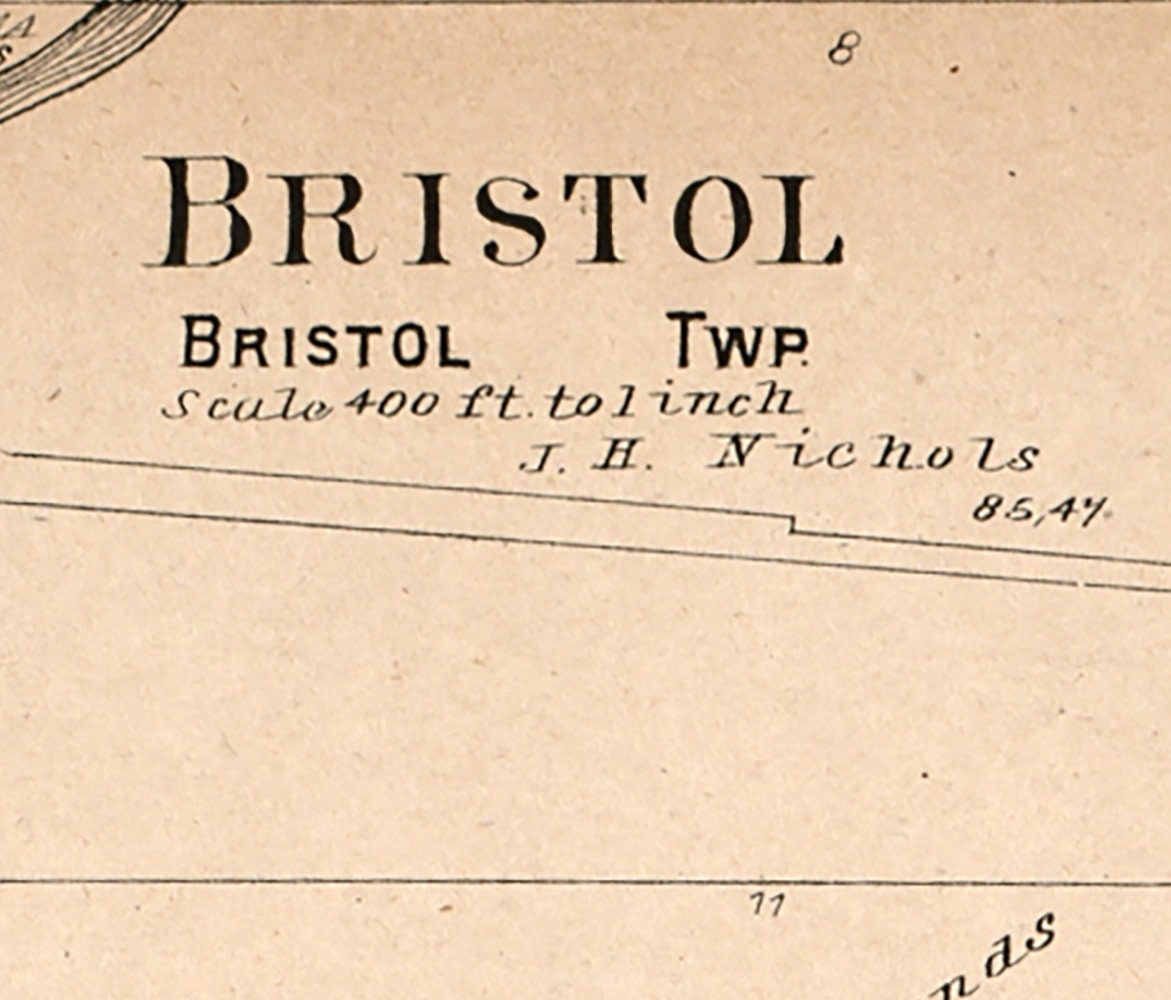 1903 Map of Bristol and Yorkville Kendall County Illinois