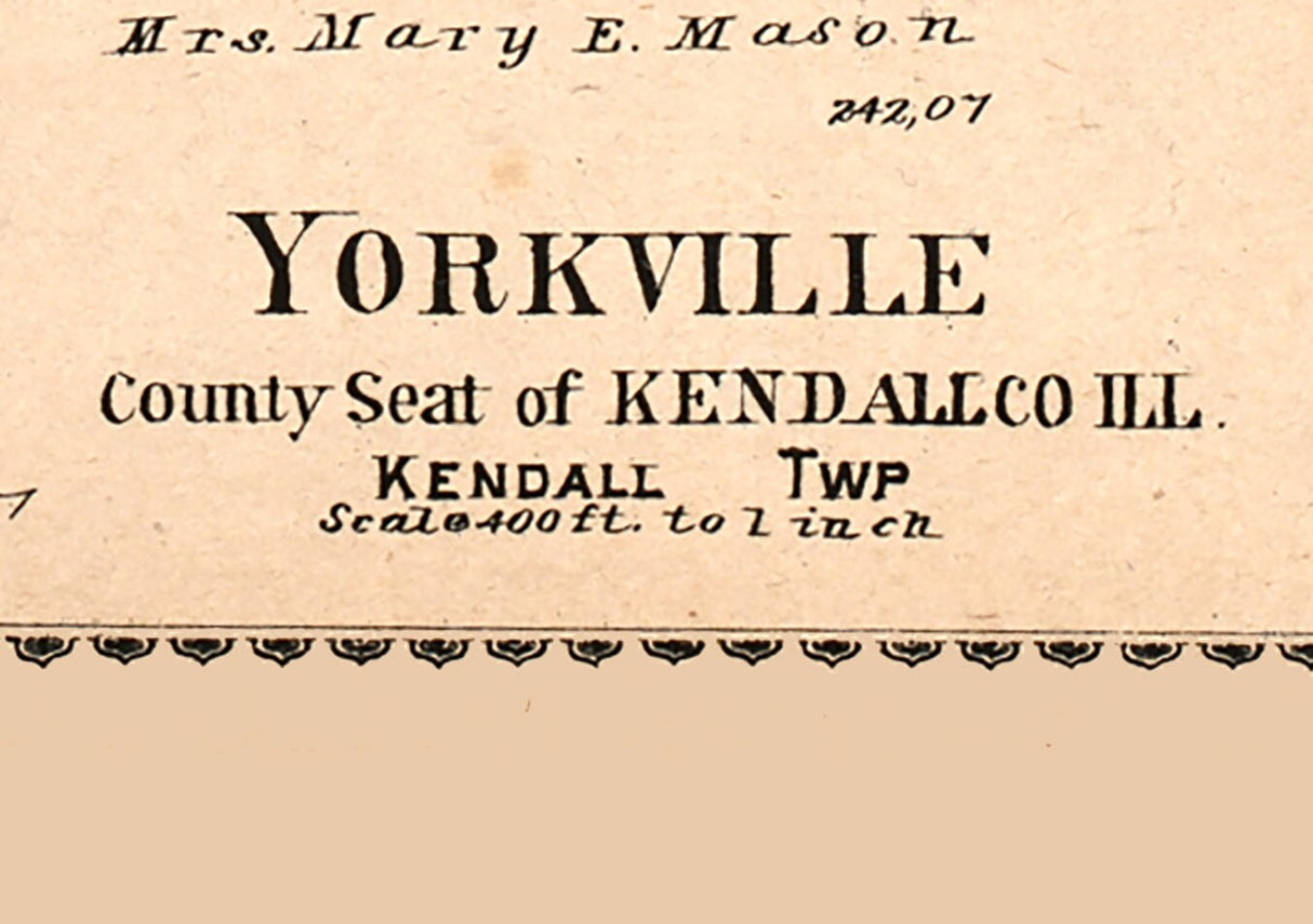 1903 Map of Bristol and Yorkville Kendall County Illinois