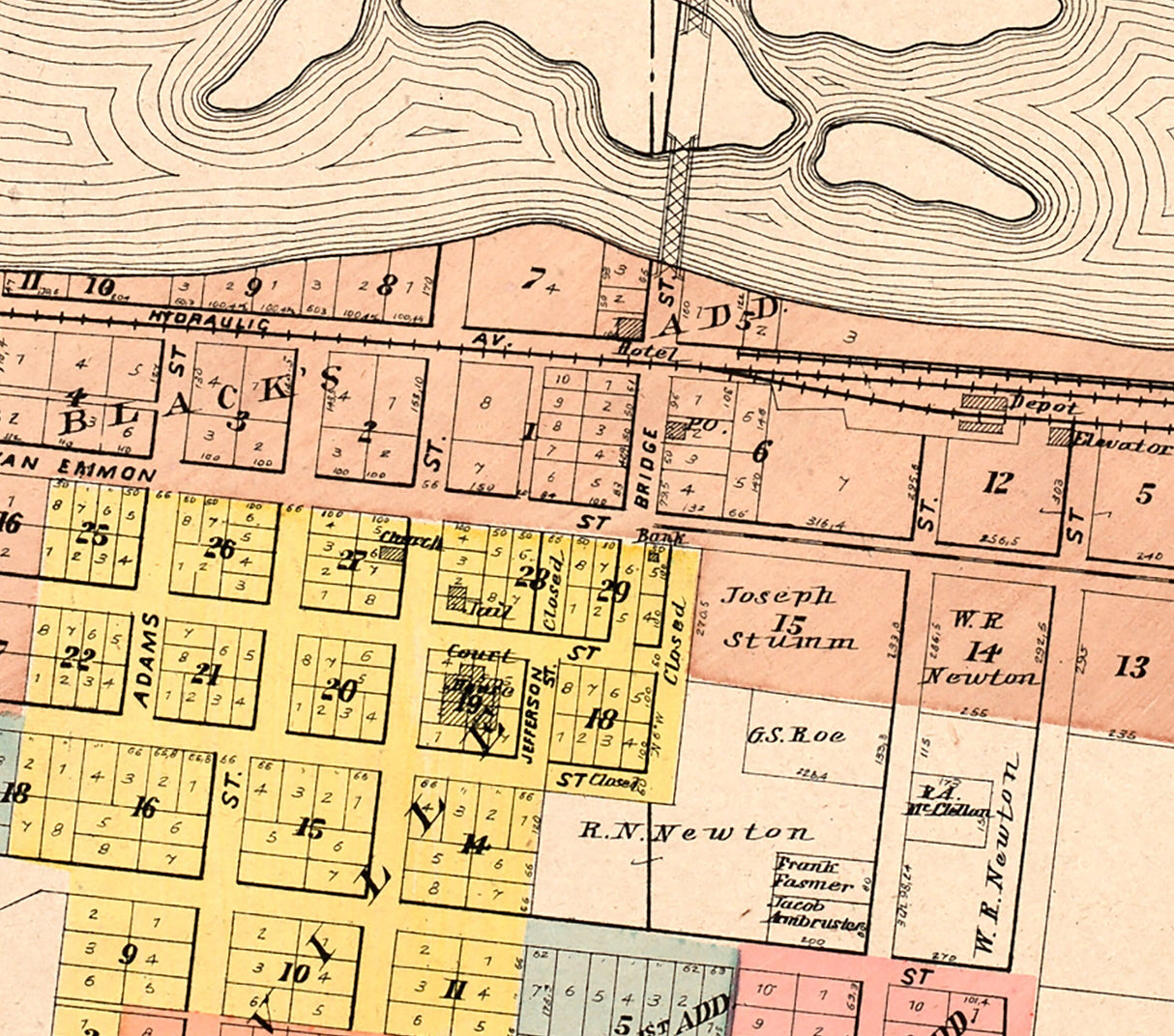 1903 Map of Bristol and Yorkville Kendall County Illinois