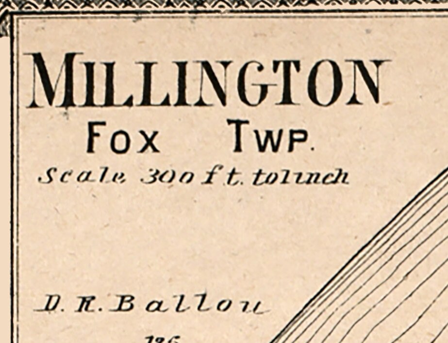 1903 Map of Millington Kendall County Illinois