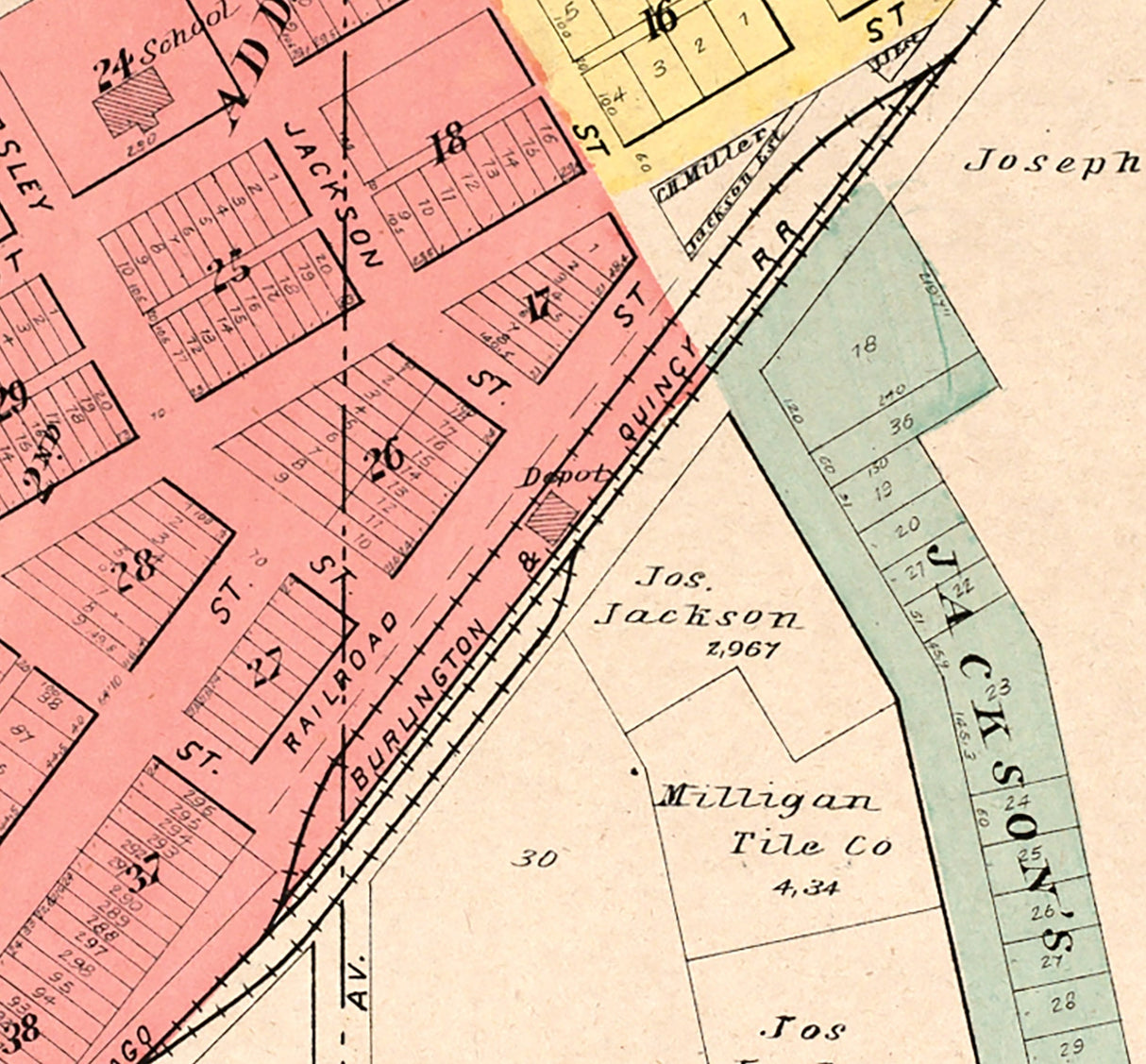 1903 Map of Millington Kendall County Illinois