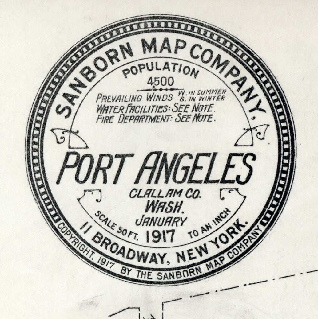 1917 Map of Port Angeles Clallam County Washington
