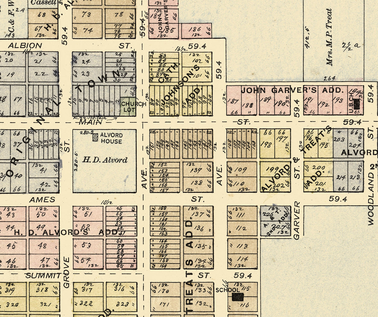 1894 Map of Alvordton Williams County Ohio