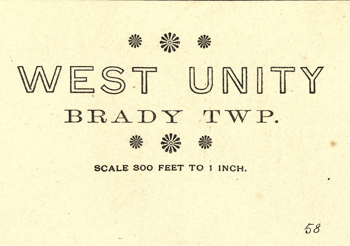 1894 Map of West Unity Williams County Ohio