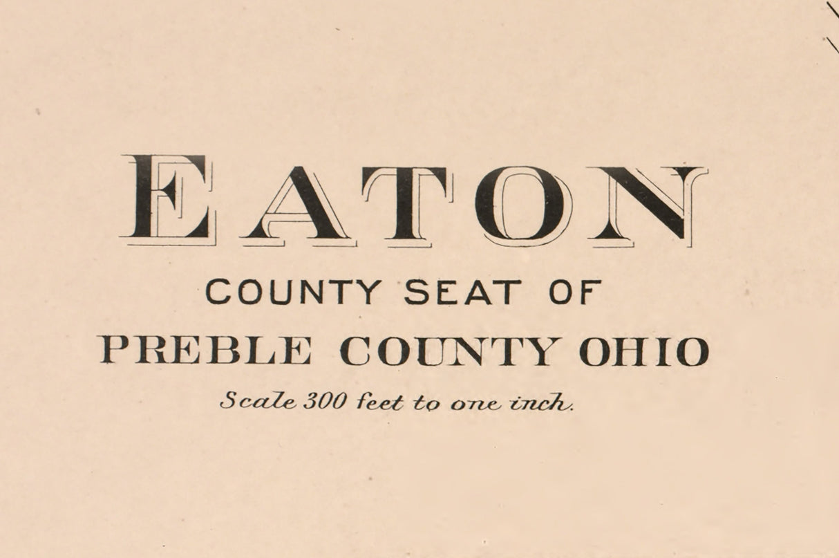 1912 Map of Eaton Preble County Ohio