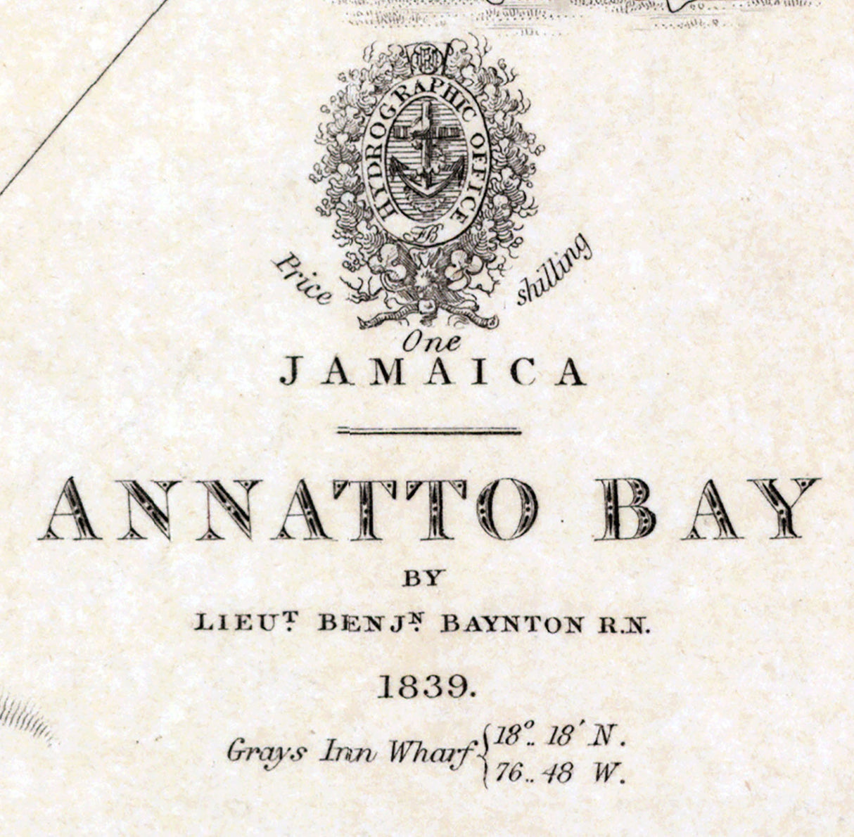 1839 Map of Annatto Bay Jamaica