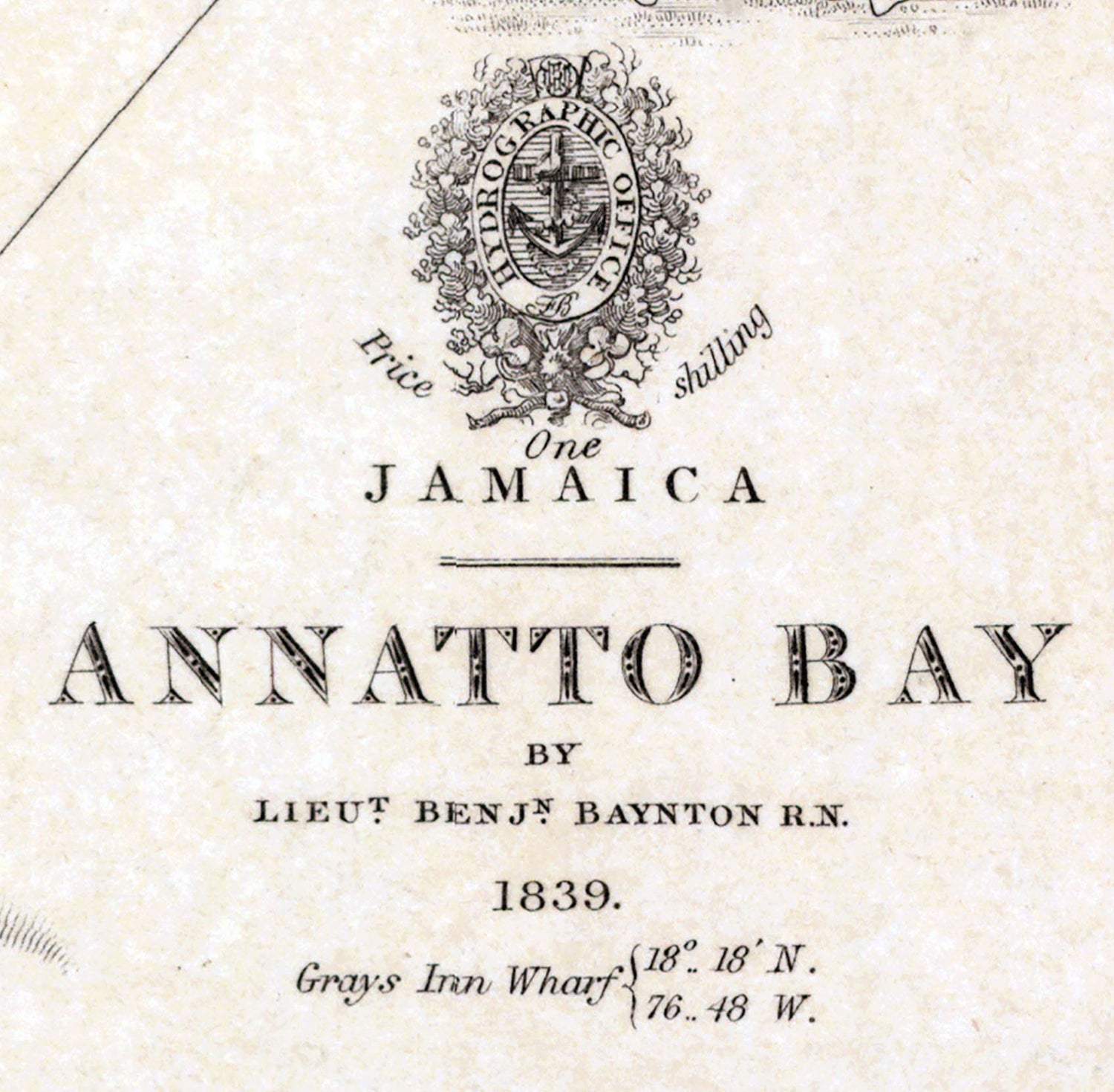 1839 Map of Annatto Bay Jamaica
