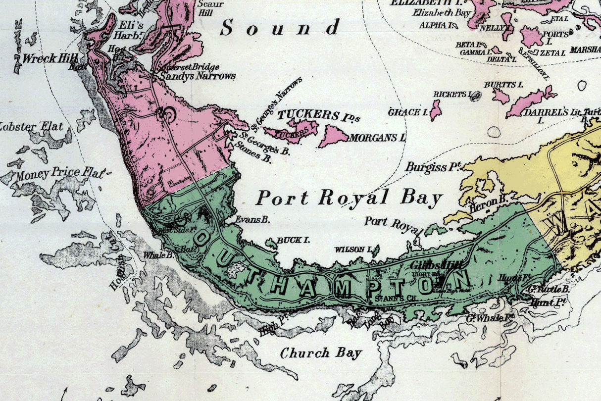 1868 Map of The Bermudas