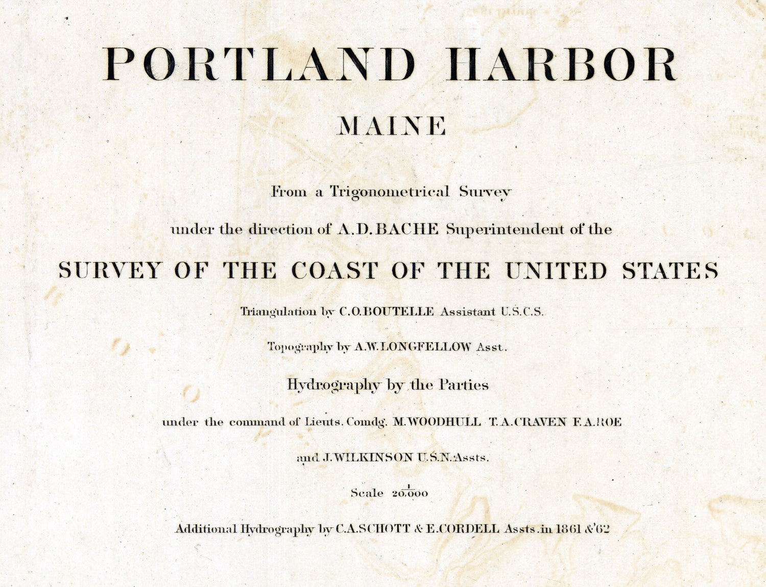 1871 Nautical Chart of Portland Harbor Maine