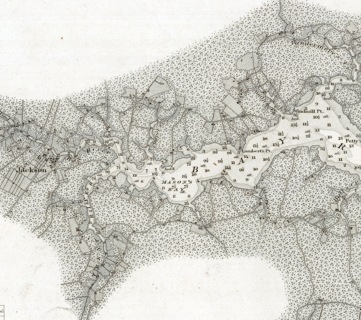 1874 Nautical Chart of Neuse River North Carolina