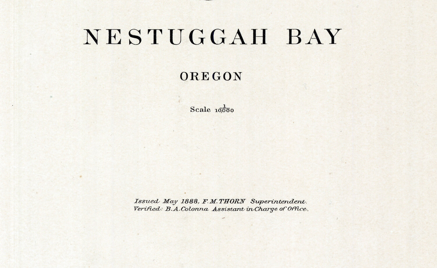 1888 Nautical Chart of Nestuggah Bay Oregon