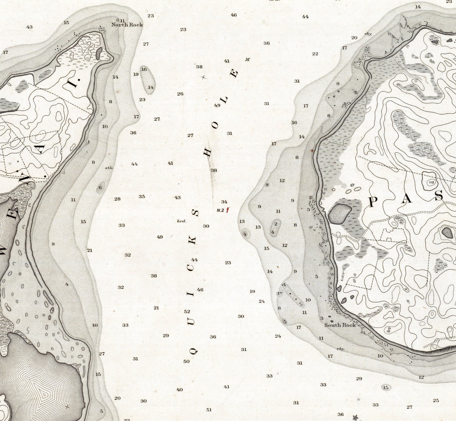 1892 Nautical Chart of Robinsons Hole and Quicks Hole Massachusetts