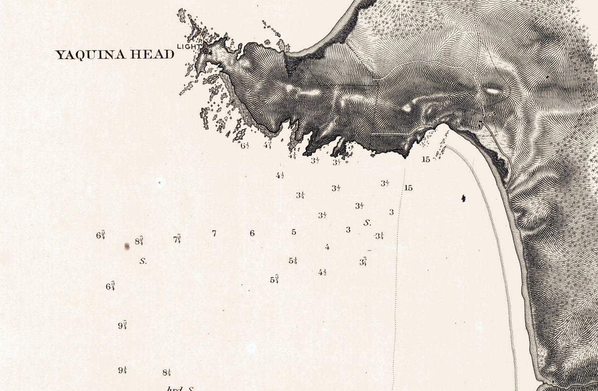 1895 Nautical Chart of Yaquina River Entrance Oregon