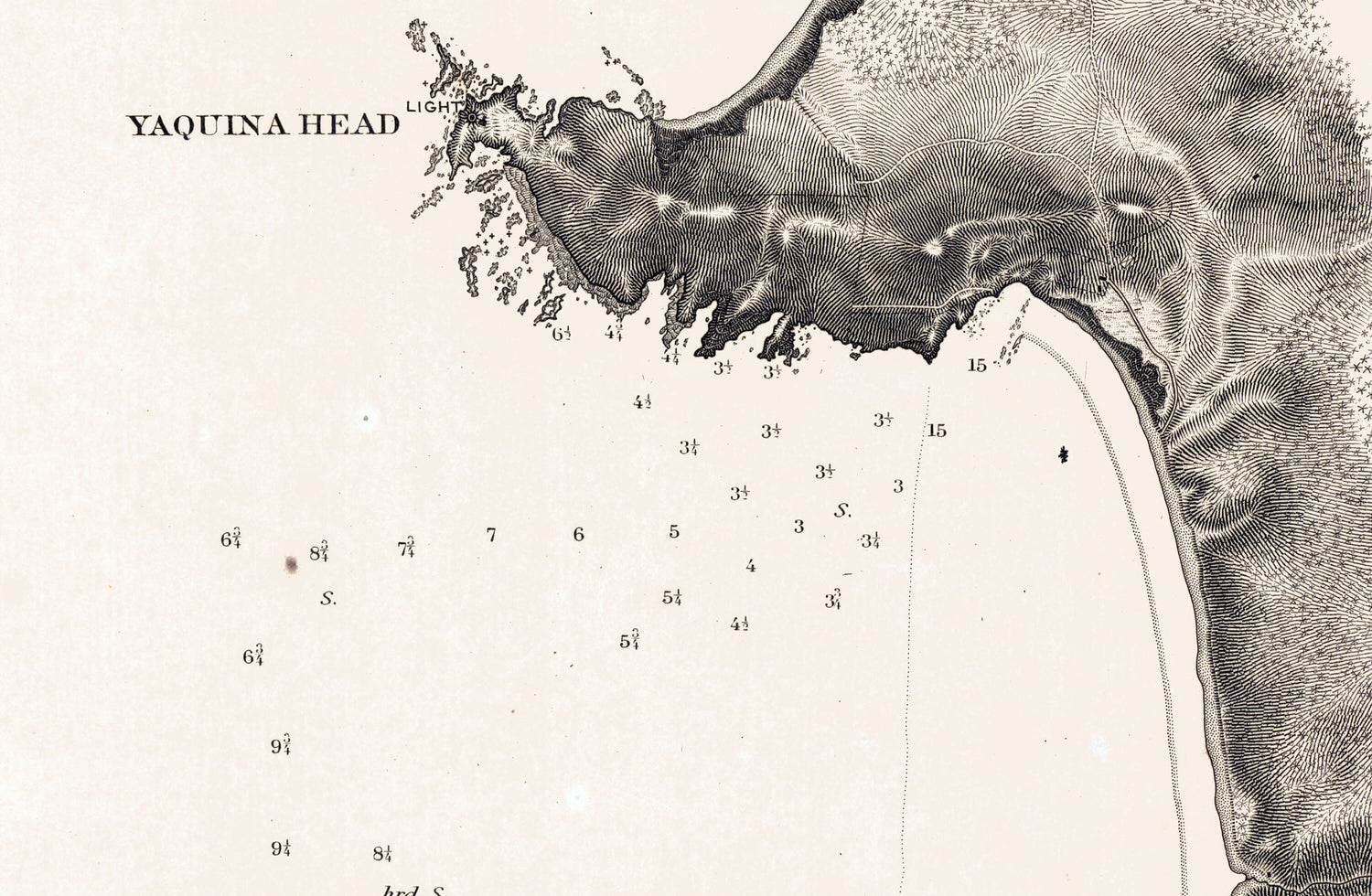 1895 Nautical Chart of Yaquina River Entrance Oregon