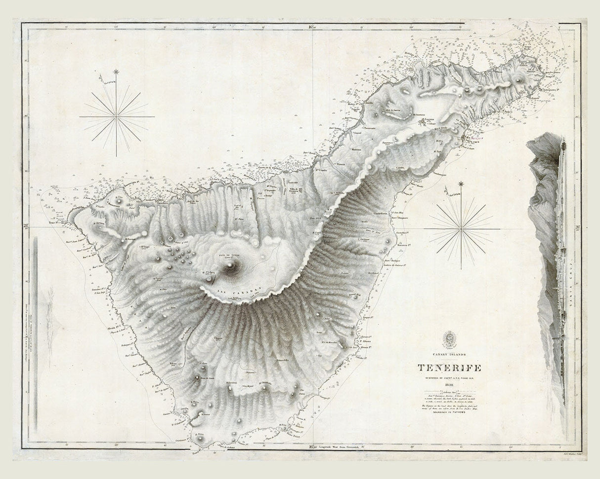 1838 Map of Tenerife Canary Islands