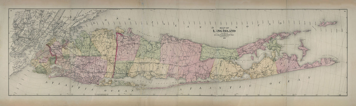 1873 Map of Long Island New York