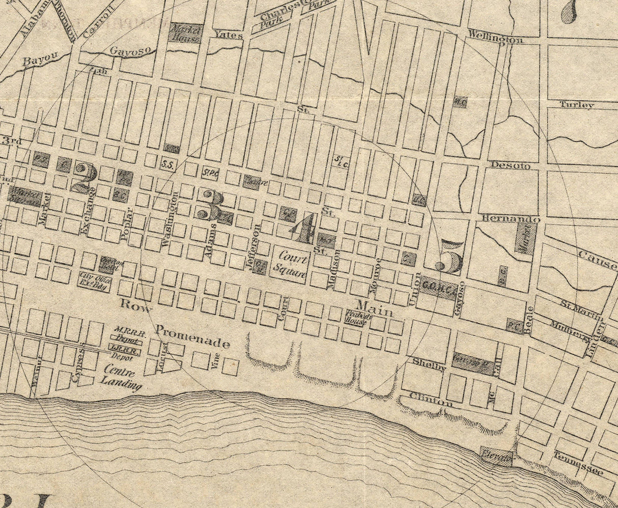 1872 Map of Memphis Tennessee