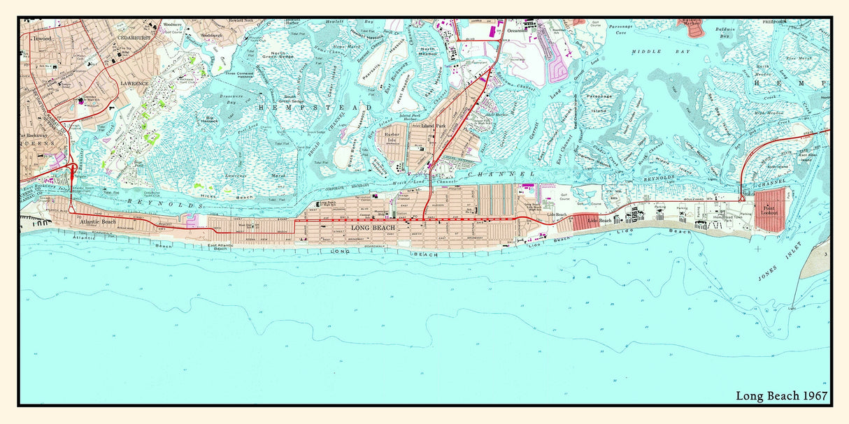 1967 Map of Long Beach New York