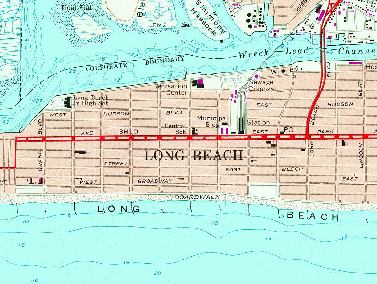 1967 Map of Long Beach New York