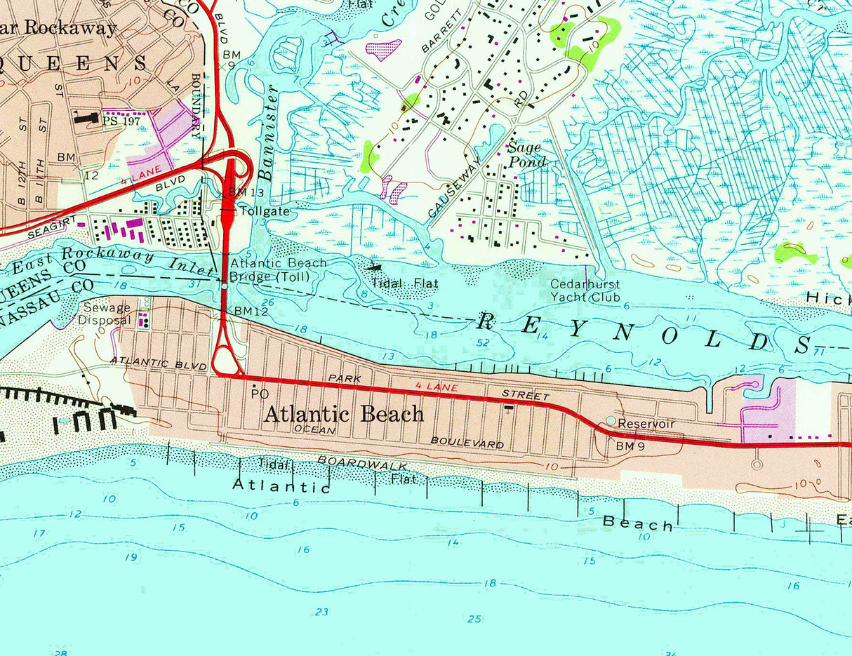 1967 Map of Long Beach New York