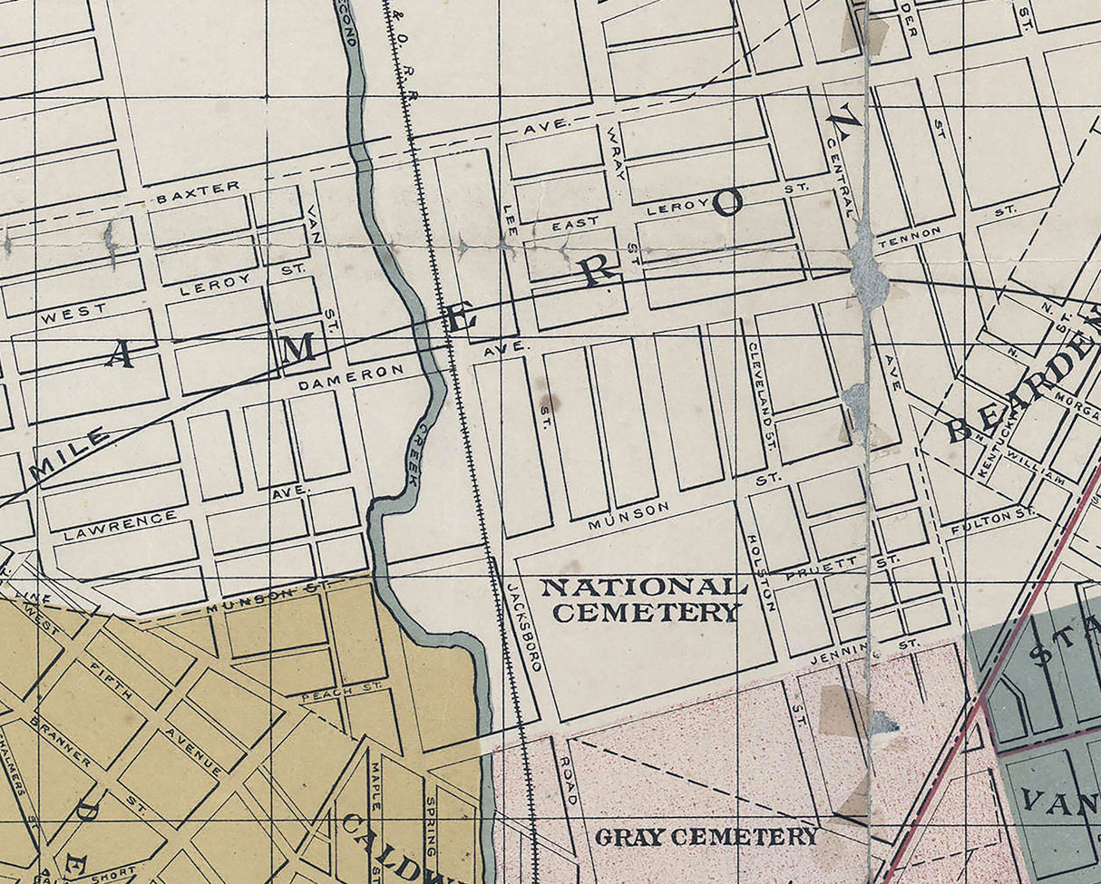 1887 Map of Knoxville Tennessee