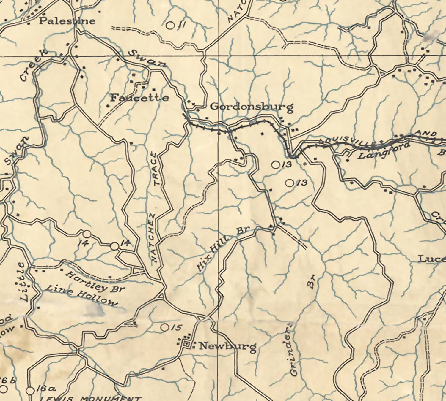 1915 Map of Lewis County Tennessee