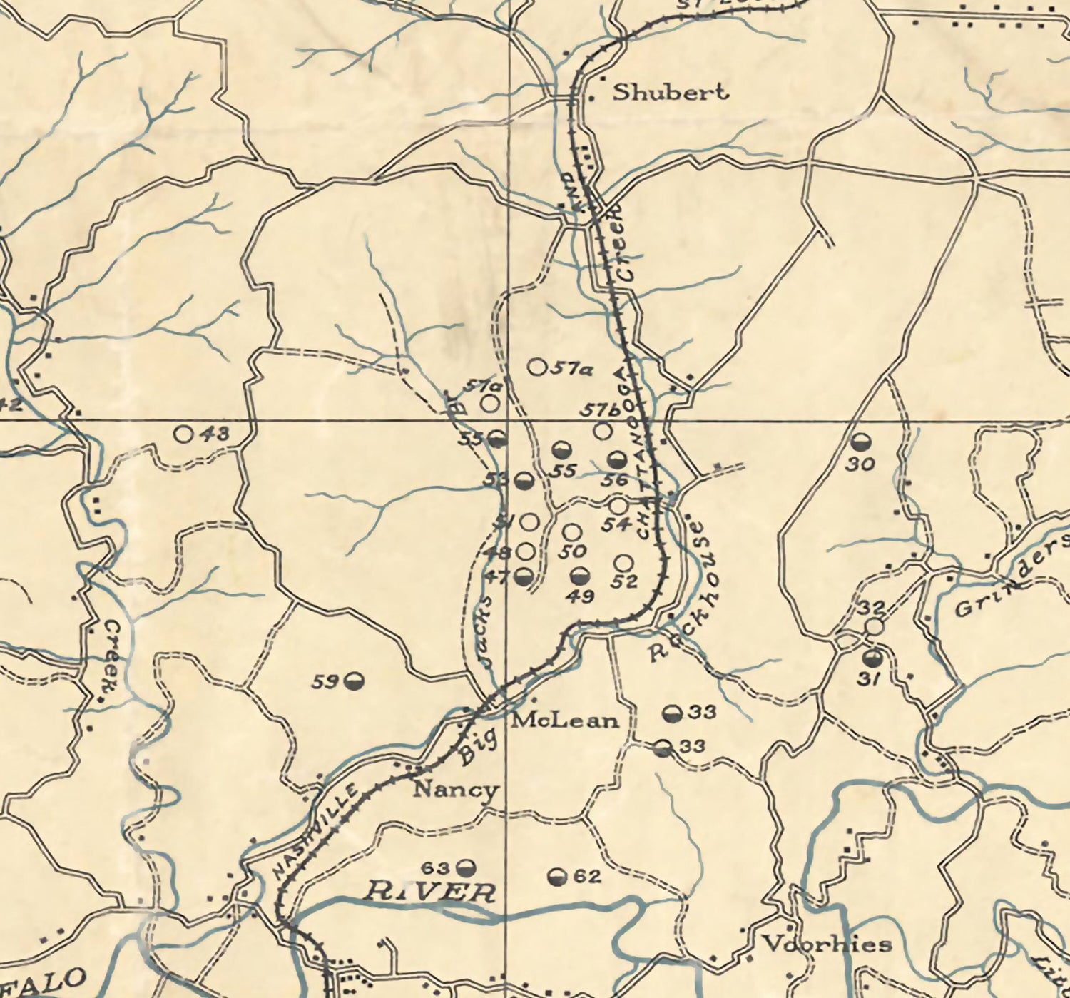 1915 Map of Lewis County Tennessee