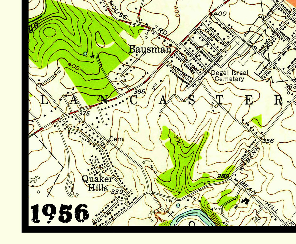 1956 Map of Lancaster Pennsylvania