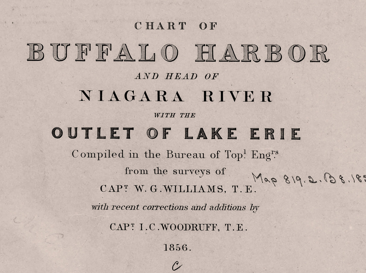 1856 Nautical Chart of the Buffalo Harbor New York Lake Erie