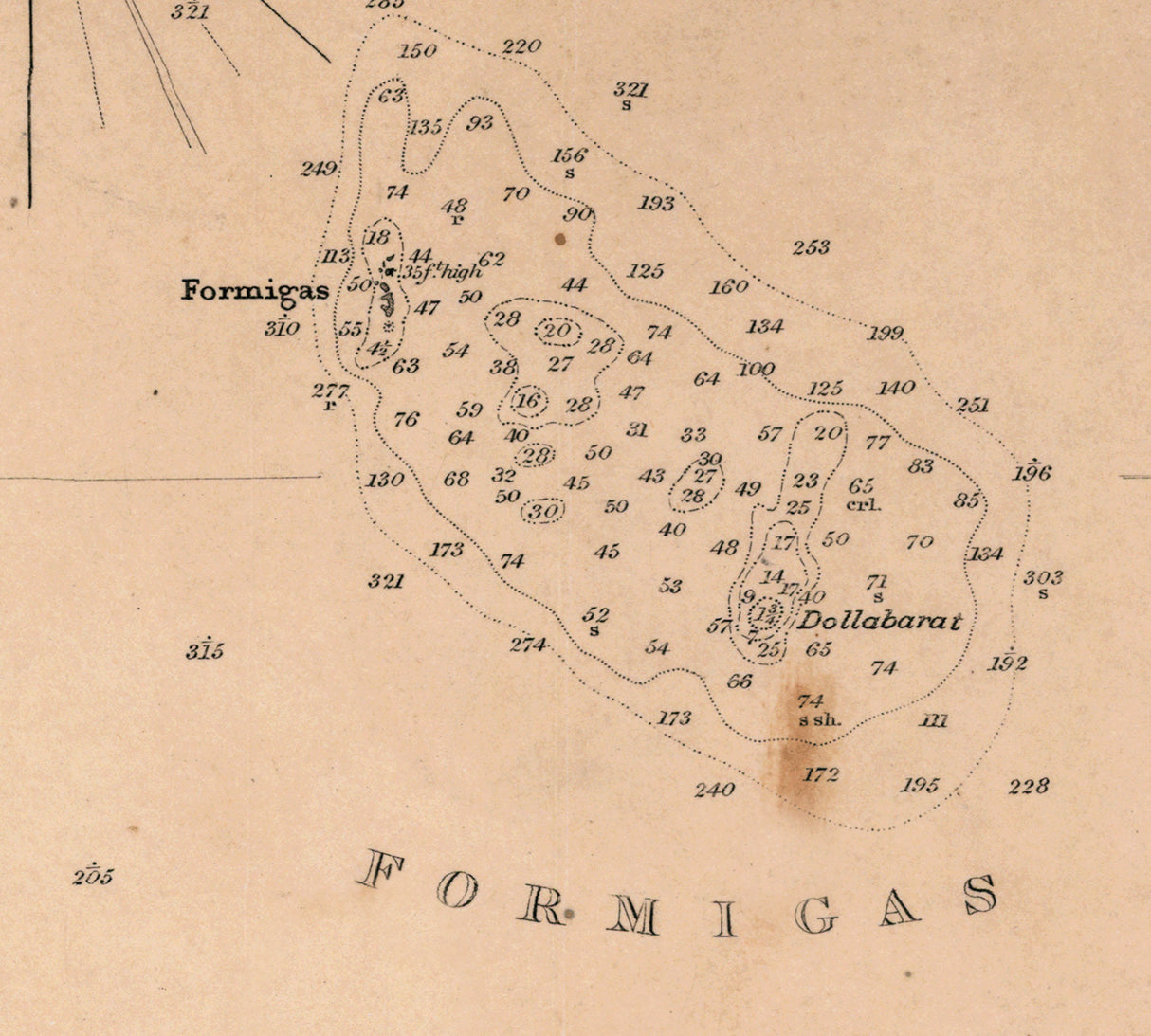 1843 Map of The Azores Santa Maria and Formigas Islands