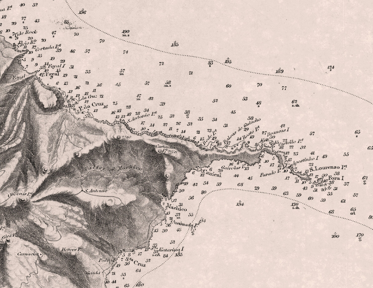 1843 Map of The Islands of Madeira Porto Santo and Dezertas