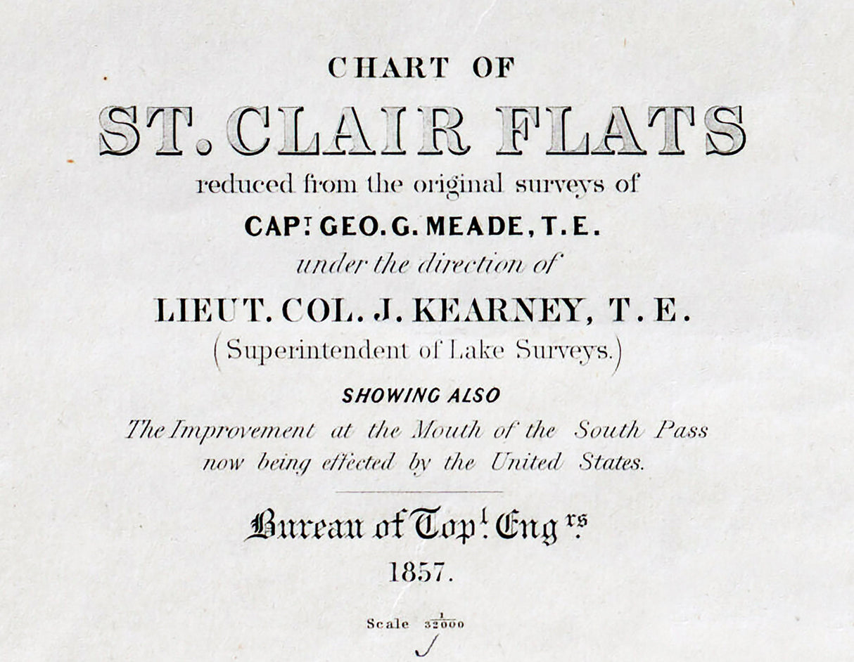 1857 Nautical Chart of St Clair Flats Lake St Clair
