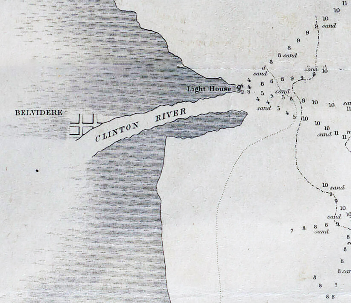 1857 Nautical Chart of St Clair Flats Lake St Clair