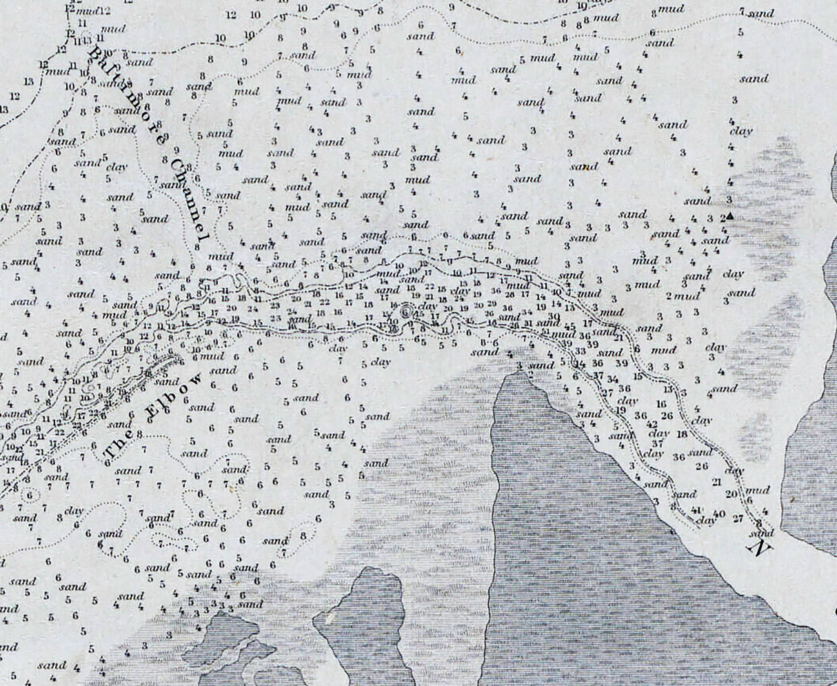 1857 Nautical Chart of St Clair Flats Lake St Clair