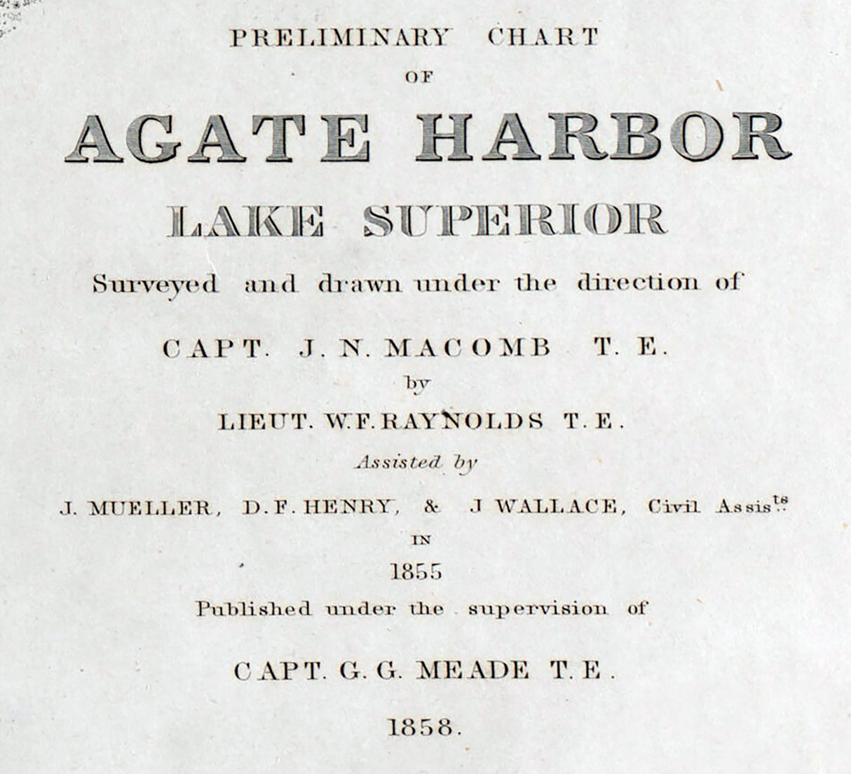 1858 Nautical Chart of Agate Harbor Michigan Lake Superior