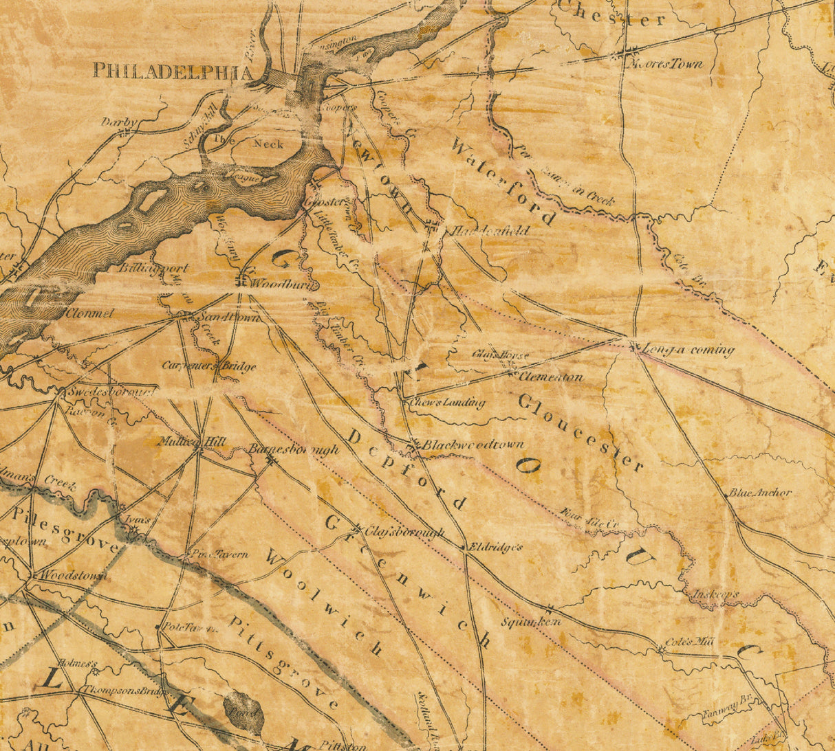 1812 Map of New Jersey
